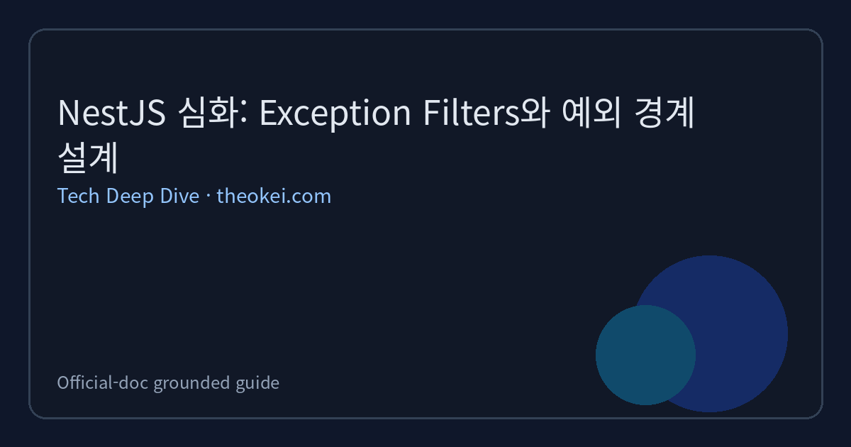 NestJS 심화: Exception Filters와 예외 경계 설계 요약 이미지